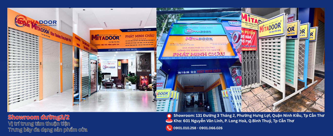 Showroom: 131 đường 3 tháng 2, P. Hưng Lợi, Q. Ninh Kiều, Cần Thơ